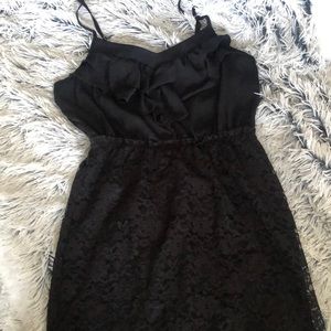 Little black dress with lace bottom
